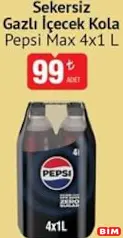 PEPSİ MAX ŞEKERSİZ GAZLI İÇECEK KOLA 4X1 L PEPSİ MAX ŞEKERSİZ GAZLI İÇECEK KOLA 4X1 L